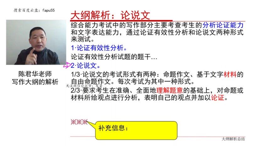 2024考研管综：【陈君华】（写作），网盘下载(29.77G)